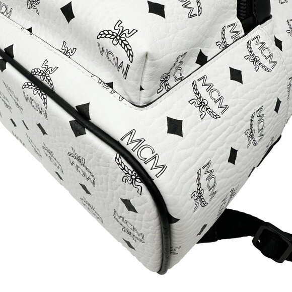 MCM  Stark Visetos Canvas Backpack White main image 4
